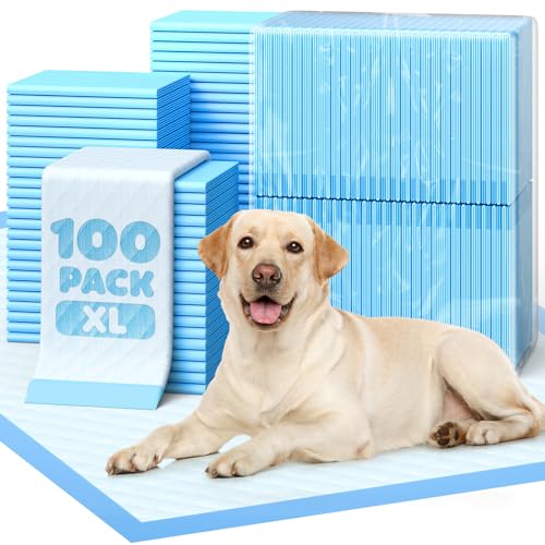 Powools Puppy Pads, 34 x 28 in, Super Absorbent, Spill-Proof, 100 Packs - size: 34" × 28" - 100 Packs