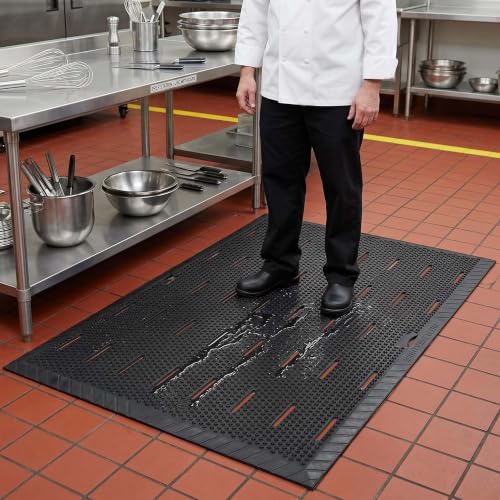 Rubber Floor Mats 47"x35", Commercial Restaurant Drainage Mat