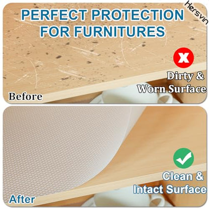 Hersvin Shelf Liners, 17.5 in x 16.4 ft Kitchen Drawer Mats, Non-Adhesive EVA Cupboard Protector, Cabinet Lining (Clear Dot) - color: Clear Dot, size: 17.5"W x 197"L