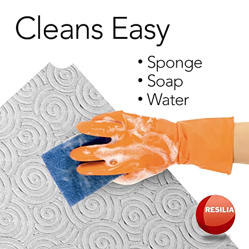 RESILIA Shelf Liner Set for Wire Shelving Units – 5 Pack, 18 Inches x 36 Inches, Clear Swirl Spiral Pattern, Anti-Slip, Heavy Duty, Made in The USA, for Kitchen, Bathroom, Garage Storage, Made in USA - size: 18" x 36" (Pack of 5)