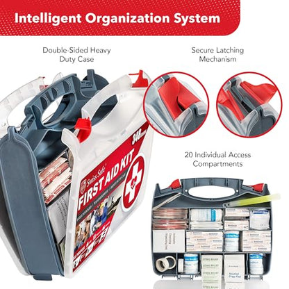 Swiss Safe 2-in-1 348 Pcs Large First Aid Kit for Camping, Travel & Car