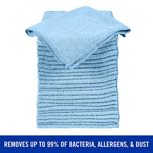 Quickie Microfiber Cleaning Cloth 14 x 14 Inches Blue Pack of 288 Washable and Reusable Ideal for Multi-Surface Indoor/Outdoor Dusting and Polishing - size: 14 inch x 14 inch (Pack of 12), style: 24 Pack