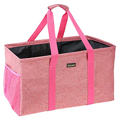BALEINE Extra Large Utility Tote Bag with Wire Frame for Storage (Pink, 22''x12''x10'') - color: Pink, size: 22''x12''x10''