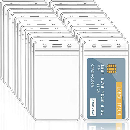 Zonon 150 Pcs Name Badge Holder, 2.56 x 4.52 Inch Clear Plastic Card Sleeve - size: 2.56 x 4.52 Inch