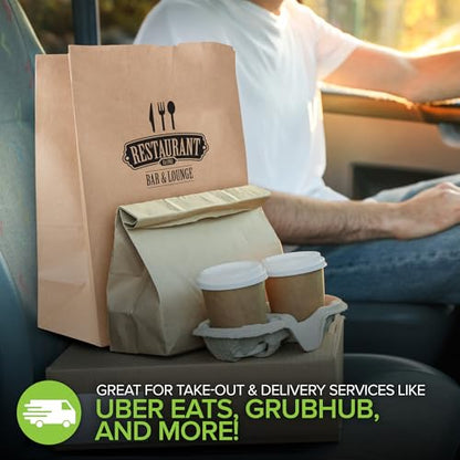 Stock Your Home 70 lb Kraft Brown Bags 50 Pack, 17x12x7 Grocery Bags, Heavy Duty Large Brown Bags for Shopping, Takeout, Storage, Trash or Recycling, Bulk Pack. - size: 70 lb