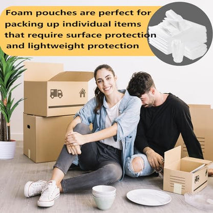 12”x16” 100Pack Foam Pouches, Large Moving Supplies for Packing Dishes Artwork, 0.5MM Thick Cushion Foam Bags for Storing Shipping Breakables, fragile Padding Material Sleeves for Fragile Plates China - size: 12"X16"-100PACK