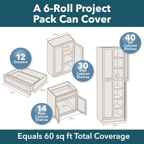 EasyLiner Select Grip Shelf Liner - Easy to Install & Cut to Fit - Non Slip, Non Adhesive, Drawer Shelf & Cabinet Liner for Kitchen, Bathroom, Pantry Cupboards -, 12 in x 10 ft (6 Rolls), 60 ft, Beige - color: Taupe, size: 20-Inch x 6 Feet (Pack of 6)