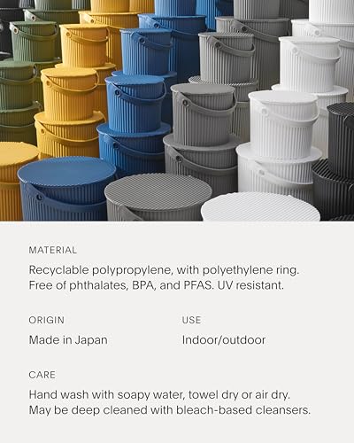 Hachiman Mini Bucket, 1.1 Gallon Heavy Duty Bucket with Lid & Handle - color: Navy, size: Mini