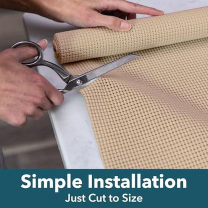 EasyLiner Select Grip Shelf Liner - Easy to Install & Cut to Fit - Non Slip, Non Adhesive, Drawer Shelf & Cabinet Liner for Kitchen, Bathroom, Pantry Cupboards, 12 in x 24 ft (1 Roll), 24 ft, White - color: White, size: 12-Inch x 24 Feet