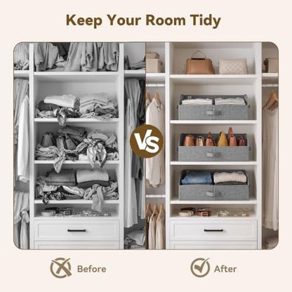 GRANNY SAYS Trapezoid Closet Storage Bins, Large, Dark Gray, 3-Pack - color: Dark Gray, size: 19¾"L x 11"W x 7¾"H
