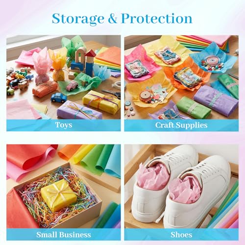 Koogel Tissue Paper 330 Sheets, 14 X 10 inch 20 Colors for Gift Bags - color: 20 Colors