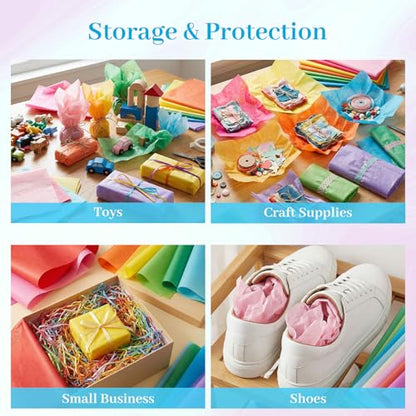 Koogel Tissue Paper 330 Sheets, 14 X 10 inch 20 Colors for Gift Bags - color: 20 Colors