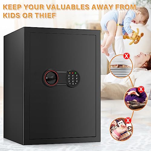 [3.3Cub] Large Home Safe Box with Fireproof Waterproof Bag, 19.7" Tall Safe - size: 3.3 Cub