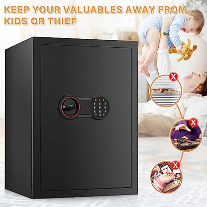 [3.3Cub] Large Home Safe Box with Fireproof Waterproof Bag, 19.7" Tall Safe - size: 3.3 Cub