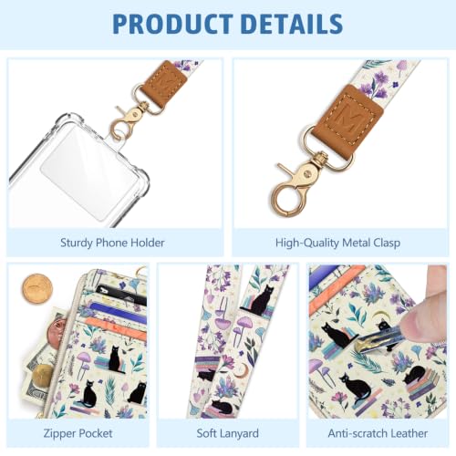 Piefly Black Cat Lanyard Wallet with ID Badge Holder, Small RFID Keychain - color: Black Cat Book