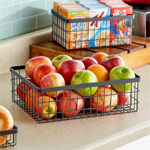 GET Enterprises WB-1294-MG Urban Renewal 12" x 9" x 4" Metal Gray Rectangular Wire Basket WS-375WB1294MG-NPF