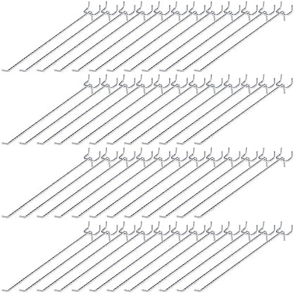 Funrous 100 Pack 10 Inch Stainless Steel Hooks for Pegboard, Silver - size: 10 Inch