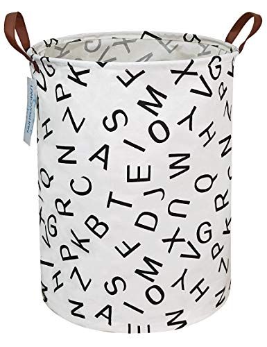Round Laundry Basket Collapsible Storage Hamper Organizer Alphabet - color: Alphabet