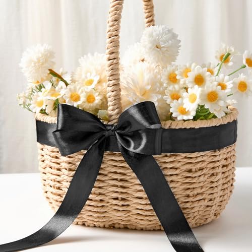 Black Satin Ribbon 1 Inch x 100 Yards - color: Black