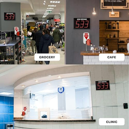 3-Digit Wireless Take A Number System with Counter Top Dispenser