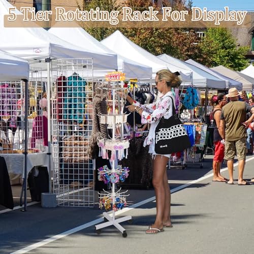 5 Tier Retail Display Stand Store Display Rack, White - color: White
