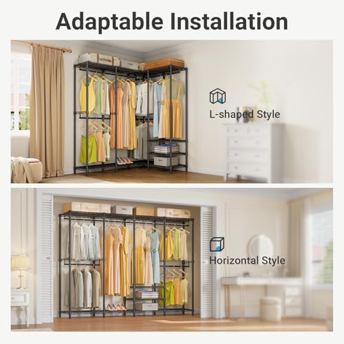 VIPEK V40 Heavy Duty Clothes Rack, Modular Closet System Clothing Rack - color: Black, size: V40 Regular