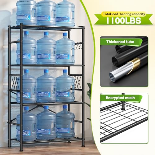 DurayLoly 4-Tier Heavy Duty Metal Shelving with Hooks, 880 lbs, for Kitchen - size: 30" W x 12" D x 60" H (4T)