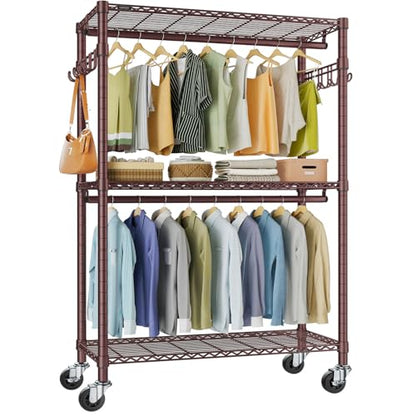 VIPEK R2 Plus Heavy Duty Clothing Rack Rolling Closet for Hanging Clothes - color: Bronze, size: R2 Plus