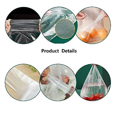 Plastic T-Shirt Bags with Handles,18.5 Inch x 11.8 Inch, 150 Pcs Clear Grocery Bags, Reusable Supermarket Shopping Bags