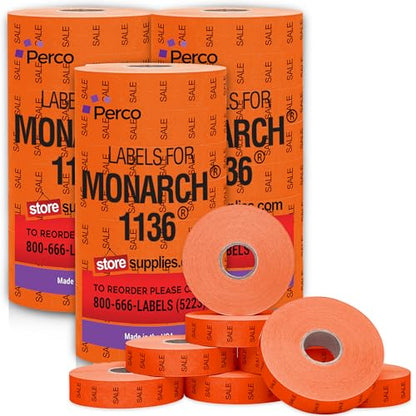 Pricing Labels for Monarch 1136 Sale - 42,000 Labels w/ 24 Rolls Value Pack, 3 Sleeves - Made in USA - color: Sale, size: 3 Sleeves