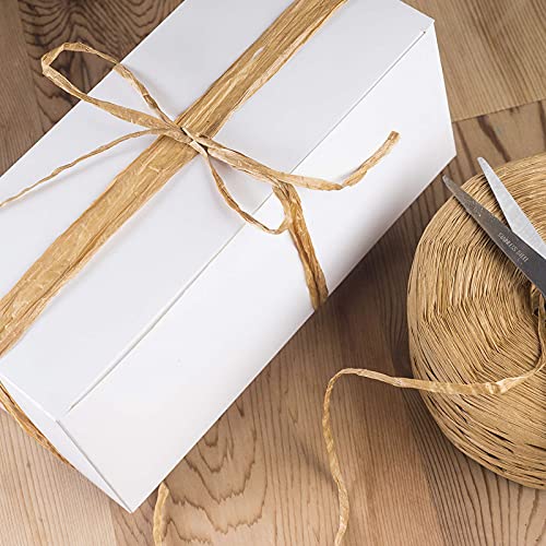 218 Yards Raffia Paper Craft Ribbon Packing Paper Twine, 1/4 Inch by 218 Yards (Kraft) - color: Kraft Raffia Paper