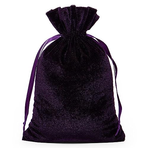 Paper Mart Velvet Drawstring Pouch - Velvet Bag with Drawstrings for Jewelry and Gift Bag – Safely Store and Showcase your Precious Pieces - Width 6 Inch
