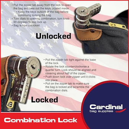 Locking Heavy Duty Courier Bag, 18x18x8 inch - color: Black