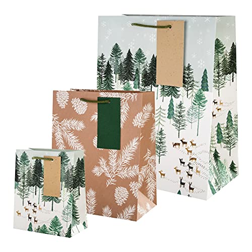 Hallmark Christmas Assorted Gift Bag Pack - 3 Bags in 3 Festive Designs - color: Tree Christmas Gift Bag Pack
