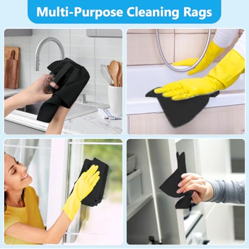GLIMGLINT Microfiber Cleaning Cloth 100 Pack, Reusable Paper Towels 11 x 9 - color: Black