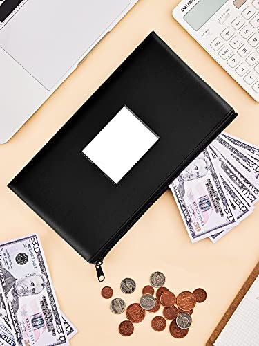 SMARTAKE 5-Pack Money Bags with Zipper, PU Leather, 11.5 x 6.2 Inches - color: 01-Dark Colors