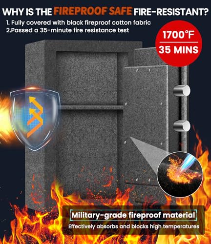 [2026 Upgraded] -35 Min Real Fireproof Safe-3.6 Cu Ft Large Safe for Home - size: 3.5 Cuft-35MINS