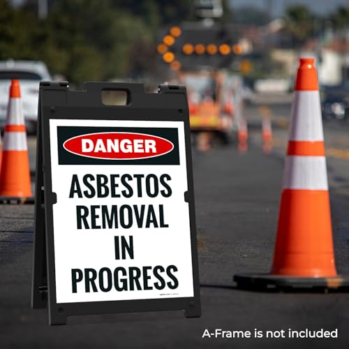 OSHA Danger Asbestos Removal in Progress Sidewalk Sign Kit, - size: 18x24 Inches, style: 2 Pack - Replacement Panels