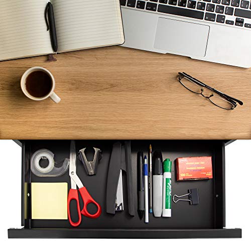 Mount-It! Locking Under Desk Pull-Out Drawer, Steel, 11 lb Capacity, 2 Keys - size: Lockable