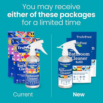Truly Free Bathroom Cleaner Spray Kit - 16oz + 2 Fills, 3oz ea.