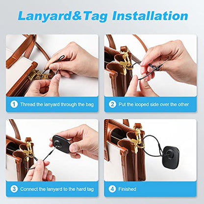 250Pcs 8.2Mhz RF Security Clothing Tags Black Retails EAS Clothes Tag with 250 Pins and 100 Lanyards - style: 250 Black Tags + 100 Lanyards