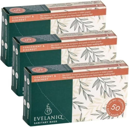 Self Adhesive Napkin Disposal Bags - 150 Disposable Feminine Bags - size: 3 Pack (150 Bags)