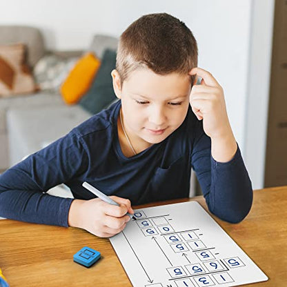 SCRIBBLEDO Long Division Dry Erase White Boards 9x12, Double-Sided, 5 Pack