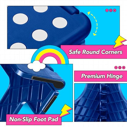 Delxo Folding Step Stool 13 inch 2 Pack,300 Lbs Step Stool for Kids&Adults - color: Blue, size: 13 Inch-2 Pack