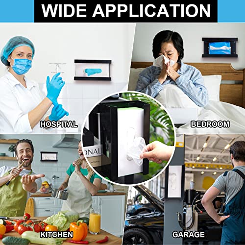 Lounsweer 2 Pcs Magnetic Glove Box Holder Wall Mount Dispenser, Black - color: Black
