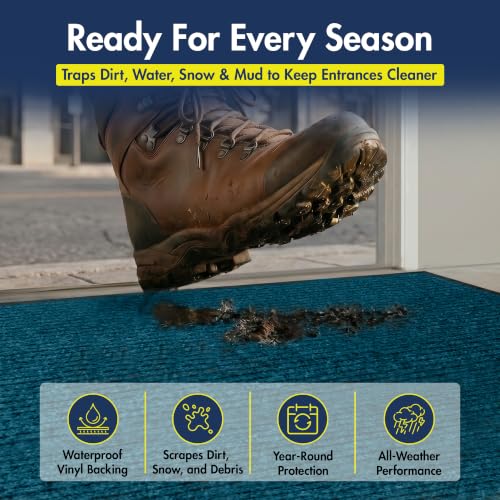 Notrax 109 Industrial Door Mat, 3' x 5' Blue, Made in the USA - color: Slate Blue, size: 3' x 5' (Rectangular)