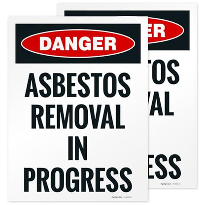 OSHA Danger Asbestos Removal in Progress Sidewalk Sign Kit, - size: 18x24 Inches, style: 2 Pack - Replacement Panels