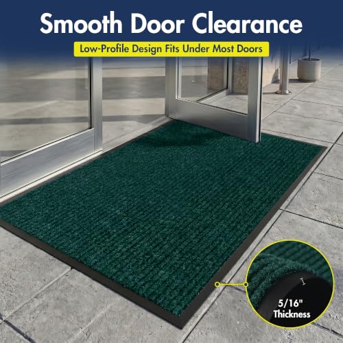 Notrax 109 Industrial Door Mat, 3' x 4' Green, Made in the USA - color: Hunter Green, size: 3' x 4' (Rectangular)
