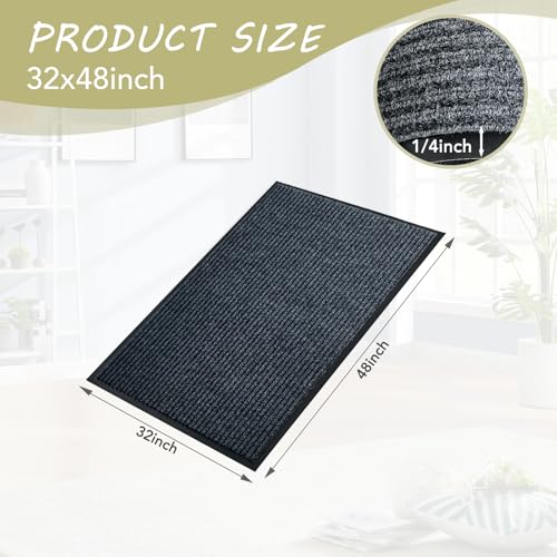 Front Door Mat, 2.7'x4'Indoor Outdoor Welcome Commercial Floor Mat - size: 32"x48"