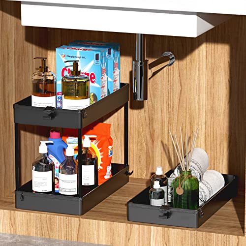 SPACEKEEPER 3 Tier Rolling Cart, Bathroom Cart Organizer with Wheels, Black - color: Black, size: 3 Tier